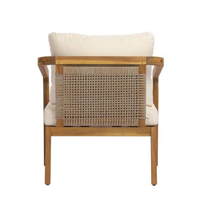 Acacia Wood Patio Club Chairs and Soft Cushions