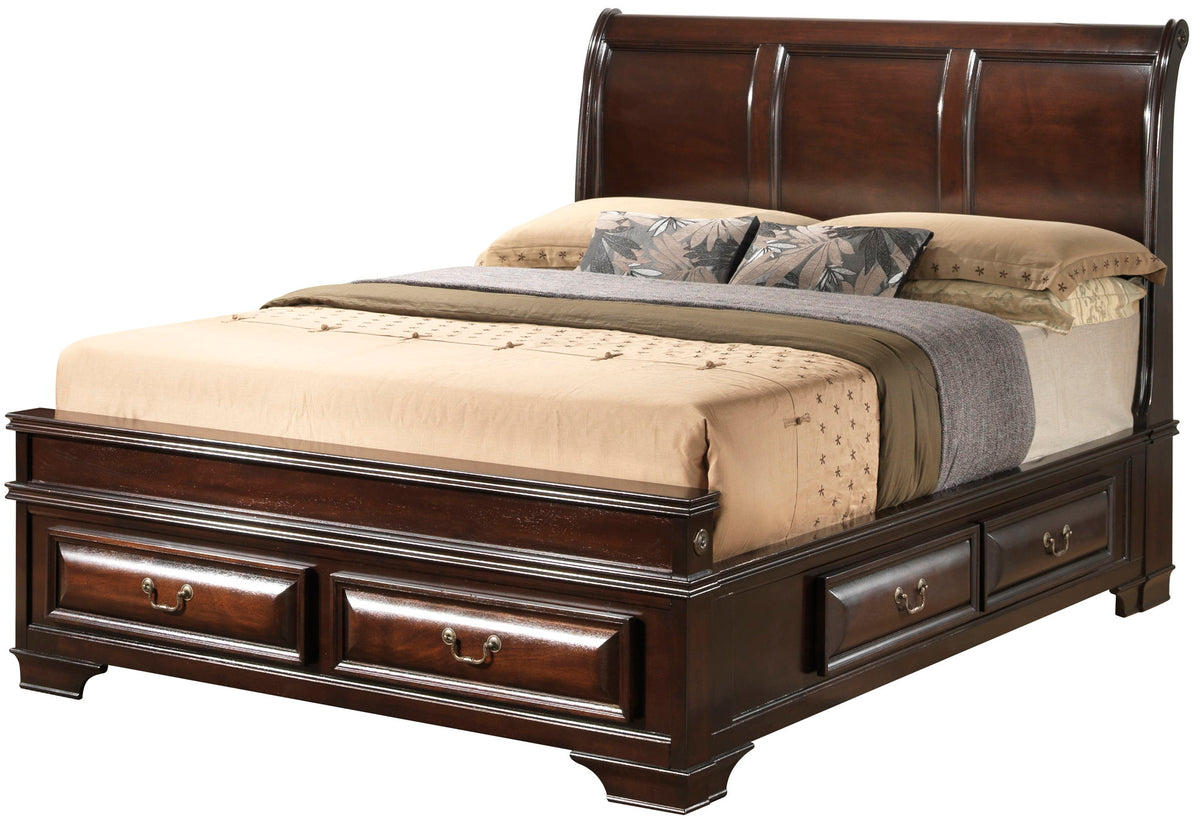 LaVita Storage Bed dark espresso wood with built-in drawers by HouseOfZazla on Tampa Home & Garden Store