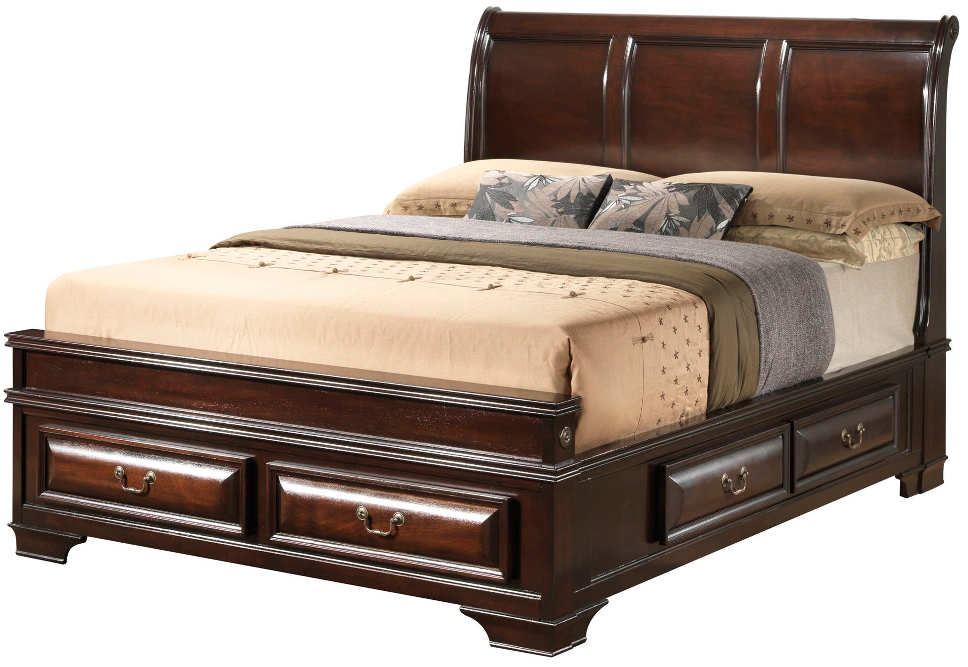 LaVita Storage Bed dark espresso wood with built-in drawers by HouseOfZazla on Tampa Home & Garden Store
