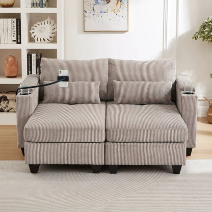 Convertible Chaise Lounge Chair With USB Ports