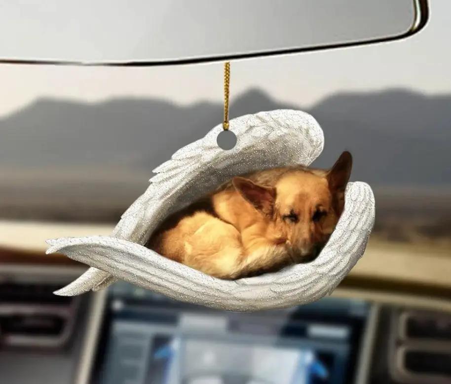 Car Pendant Sleeping Dog Angel Decor Hanging