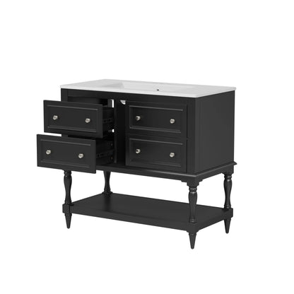 Vanity with undermount sink, 4-drawer set, black finish by Unique Piece Furniture on Tampa Home & Garden Store