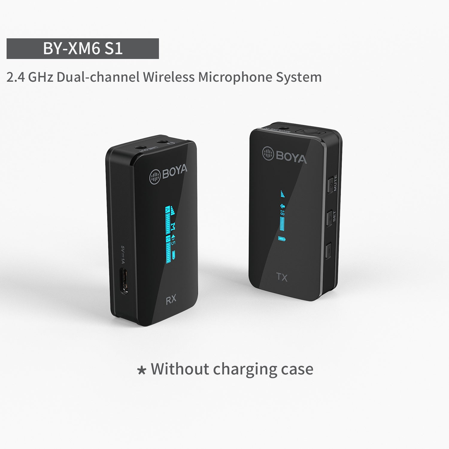 Clip-on wireless microphone system BY-XM6 S1 2.4 GHz dual-channel TX/RX pair with BOYA logo on Tampa Home & Garden Store