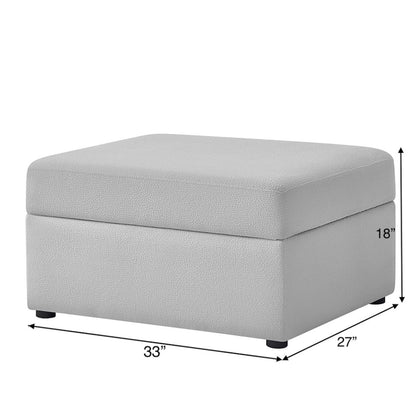 Storage ottoman with hidden storage in gray fabric by HouseOfZazla, 33x27x18 on Tampa Home & Garden Store