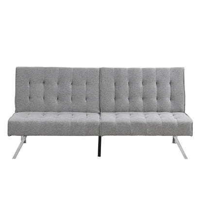 Futon Sofa Bed by Unique Piece Furniture, grey tufted fabric, metal legs, contemporary on Tampa Home & Garden Store