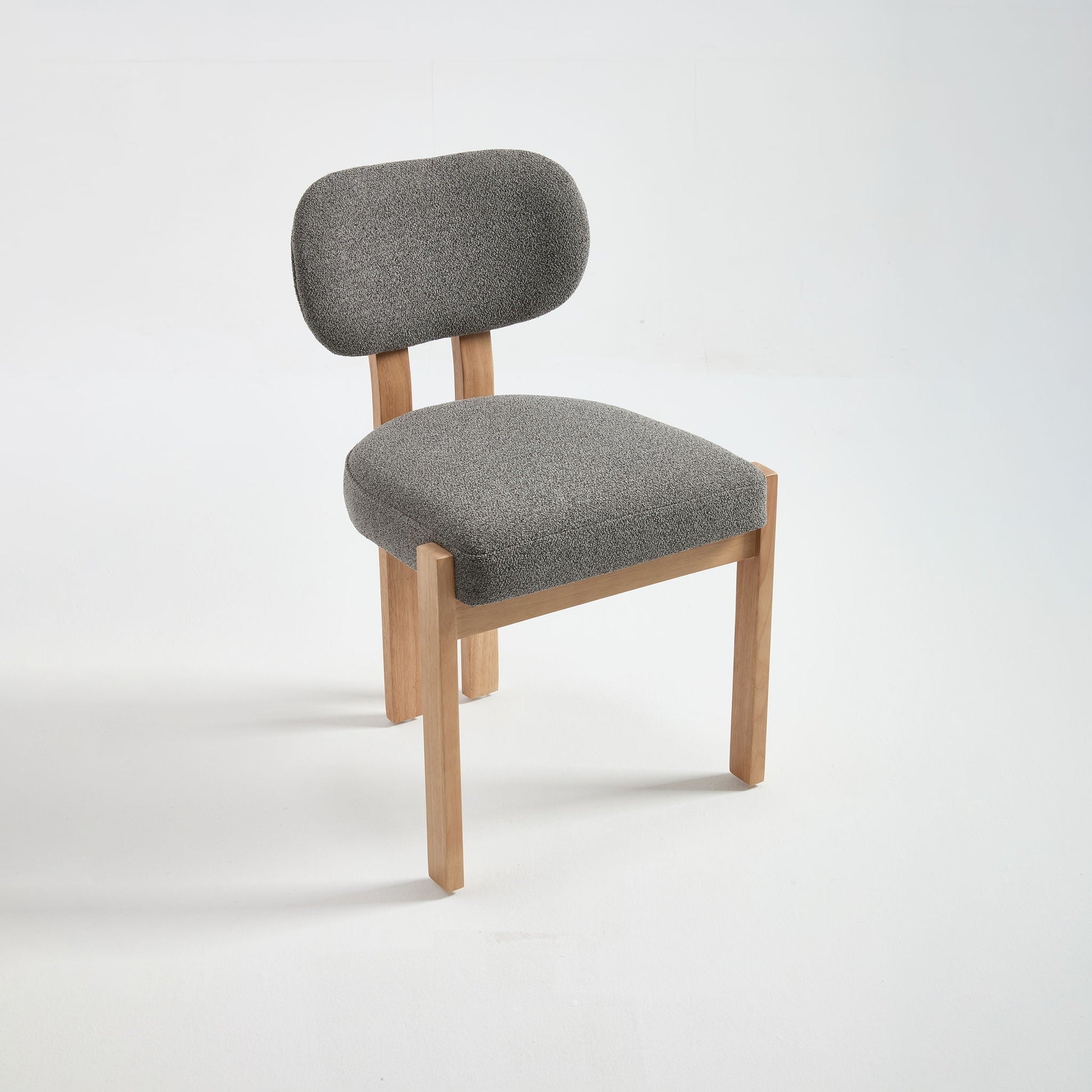 Dining chairs set of 2 by HouseOfZazla with ergonomic backrest and gray textured upholstery on Tampa Home & Garden Store