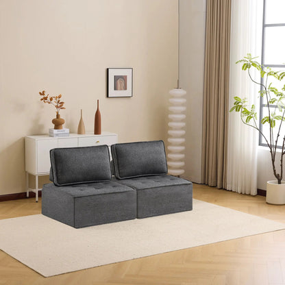 Sofa With Modular Splicing Design armless chairs in gray fabric by Unique Piece Furniture on Tampa Home & Garden Store