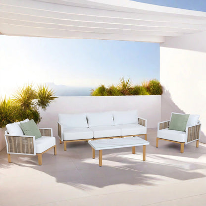 Vine White 4 Piece Outdoor Conversation Set