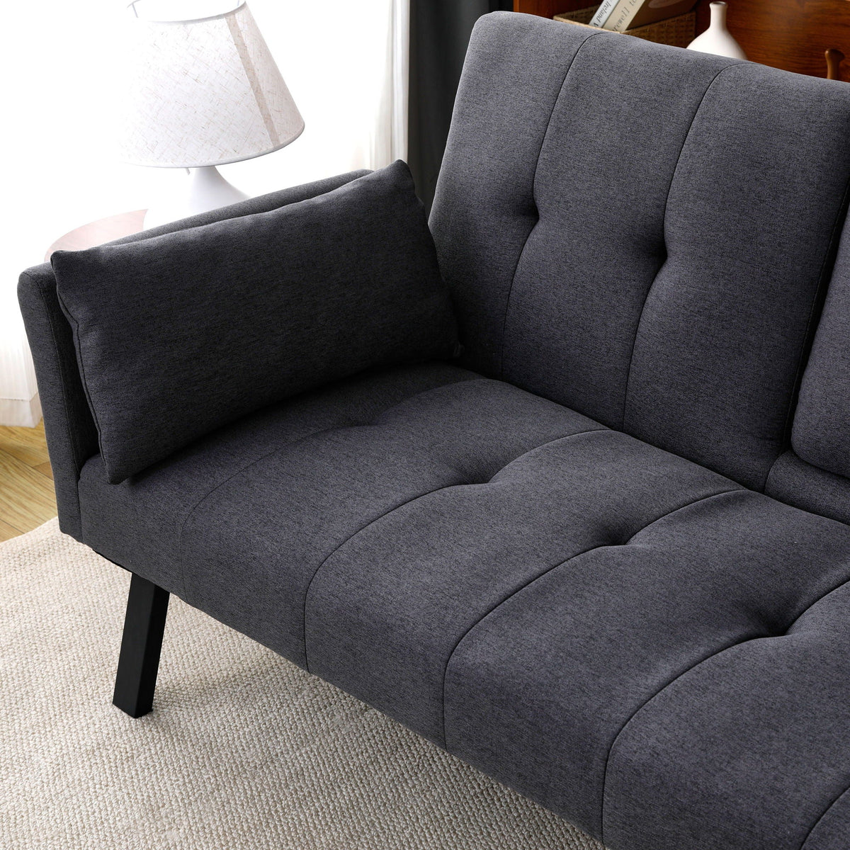 Compact Foldable Sofa Bed and Cup Holder