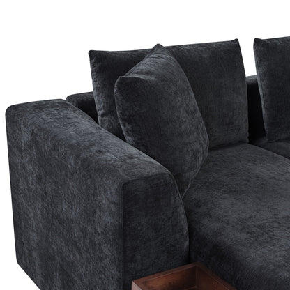 Modern L Shaped Sofa With Storage And Upholstery