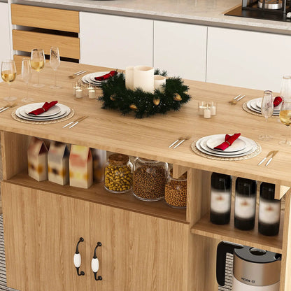 Multi Folding Island Table with Storage and Wheels Unique Piece Furniture on Tampa Home & Garden Store
