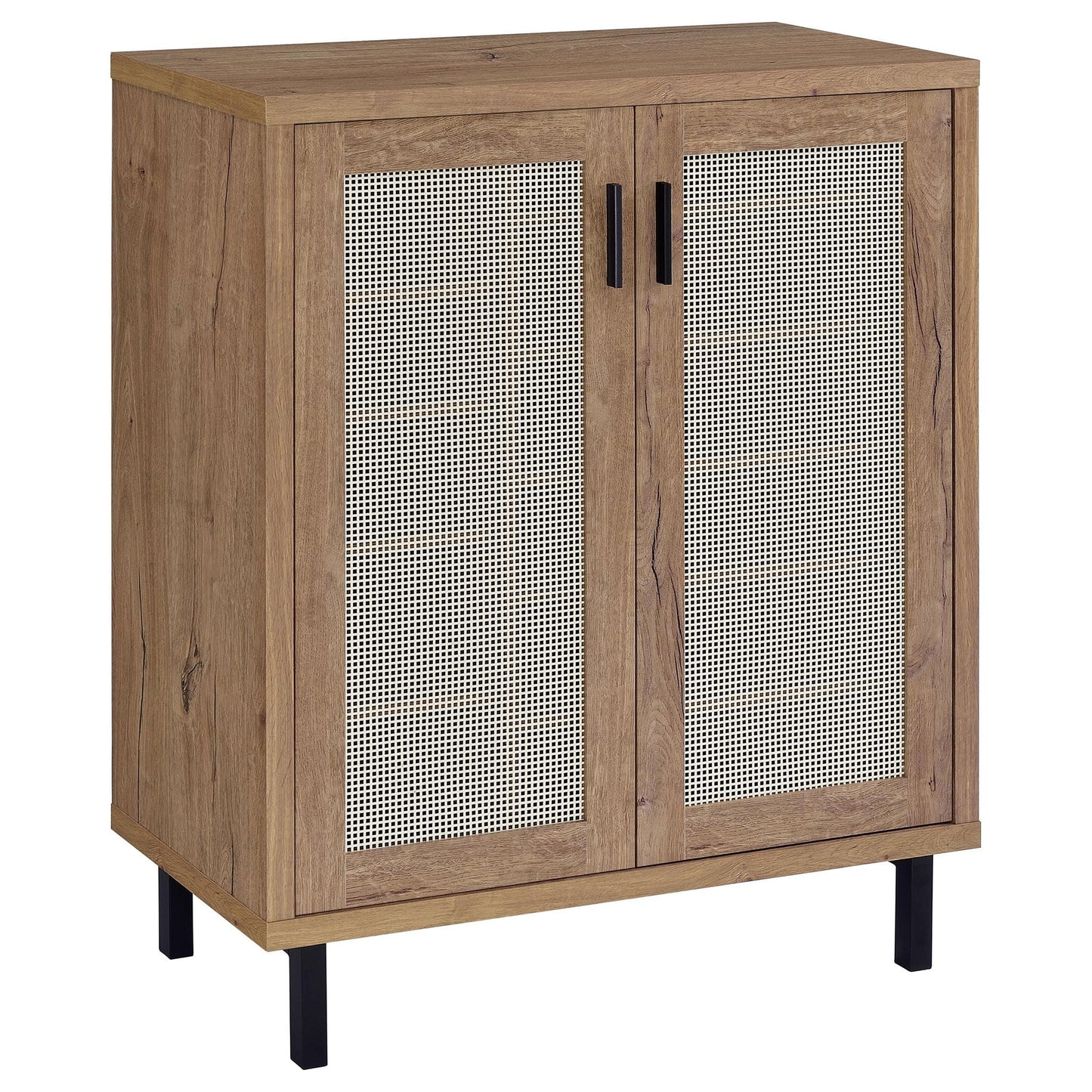 Stagg 2-Door Shoe Storage Cabinet natural wood with cane panel doors by HouseOfZazla on Tampa Home & Garden Store