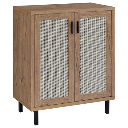 Stagg 2-Door Shoe Storage Cabinet natural wood with cane panel doors by HouseOfZazla on Tampa Home & Garden Store