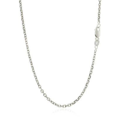 14k white gold diamond-cut cable link chain necklace 1.8mm on Tampa Home & Garden Store