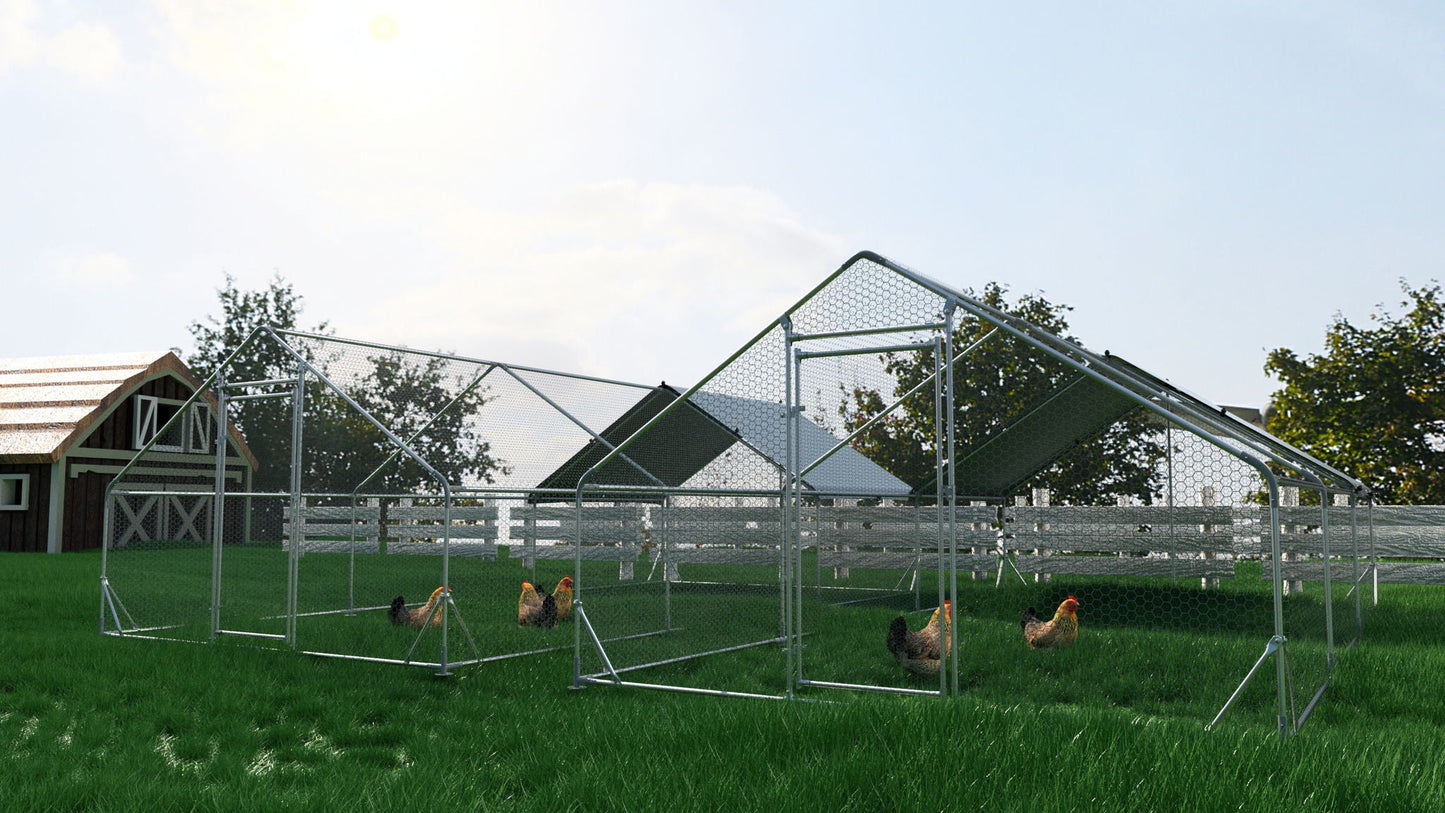 Large Metal Chicken Coop and Waterproof Cover