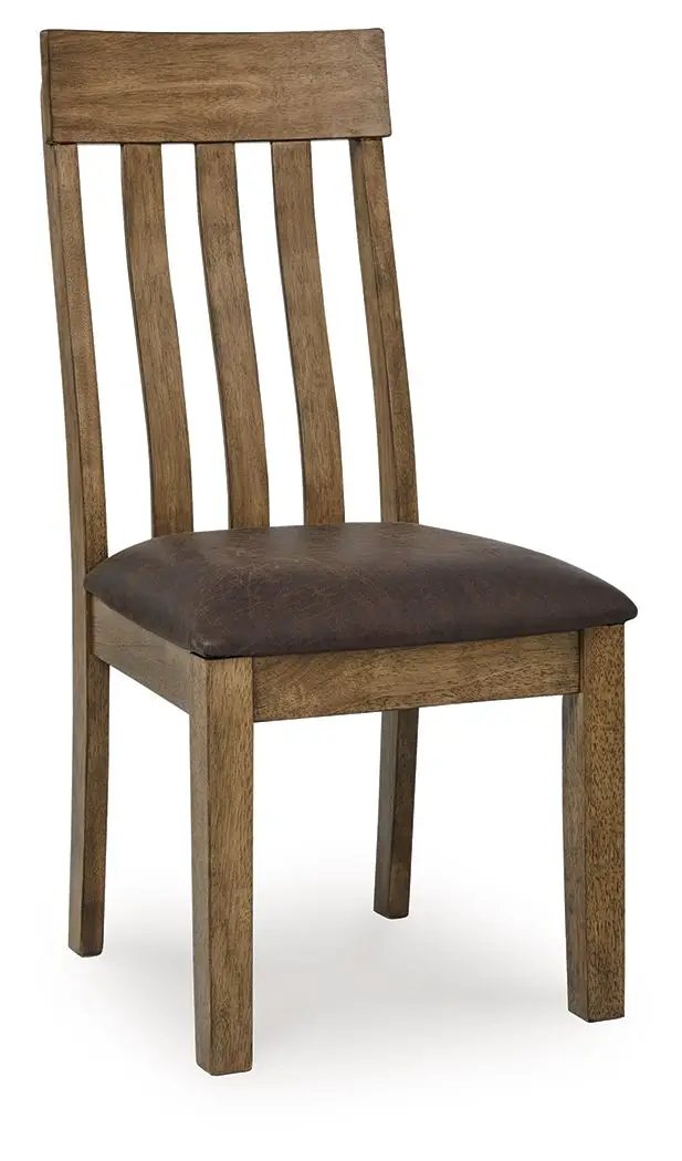 Urbinforte dining upholstered side chair set of 2 in light brown wood with padded seat on Tampa Home & Garden Store