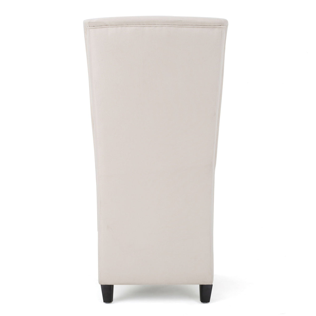 Upholstered dining chair with high back beige upholstery birch wood legs on Tampa Home & Garden Store
