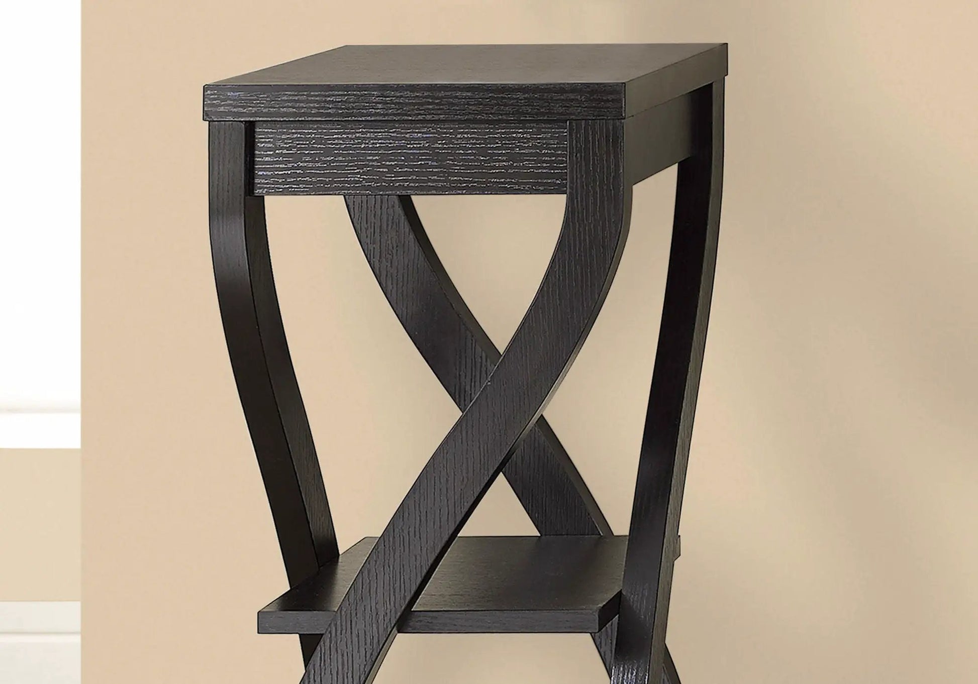 Accent table square black wood with a front drawer, contemporary Unique Piece Furniture on Tampa Home & Garden Store