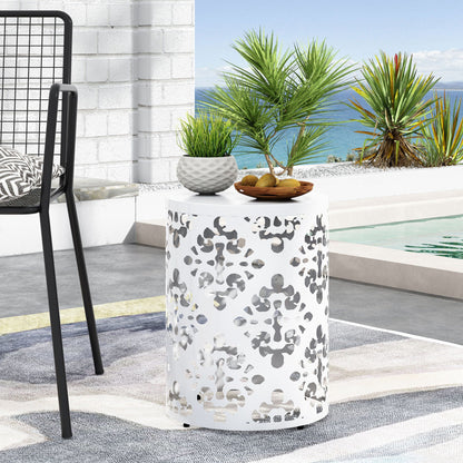 Modern Metal Outdoor End Table For The Patio
