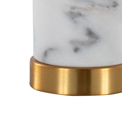 Marabella Contemporary Marble Table Lamps set of 2 with white marble finish and brass bases on Tampa Home & Garden Store