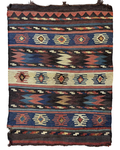 19th C Antique Tribal Shahsavan Caucasian Mafrash Panel, Bagface - 26" X 18" - Tampa Home & Garden Store