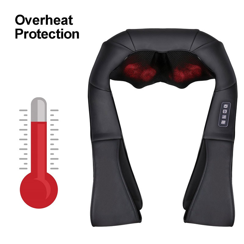 LUYAO LY-580A+1 shiatsu deep kneading heated Neck shoulder back body massager massage belt shawl massage machine - Tampa Home & Garden Store