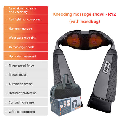 Kneading massage shawl massager SKG gray/black with bag, cervical spine back massager on Tampa Home & Garden Store