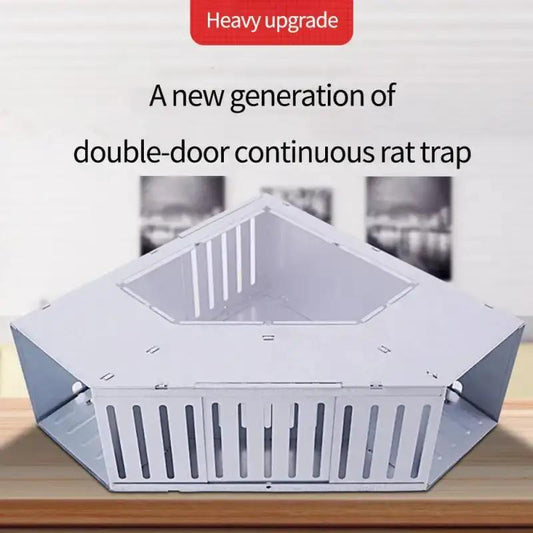 Double-Door Non-Toxic Rat Trap in metal gray steel for reusable garden use on Tampa Home & Garden Store