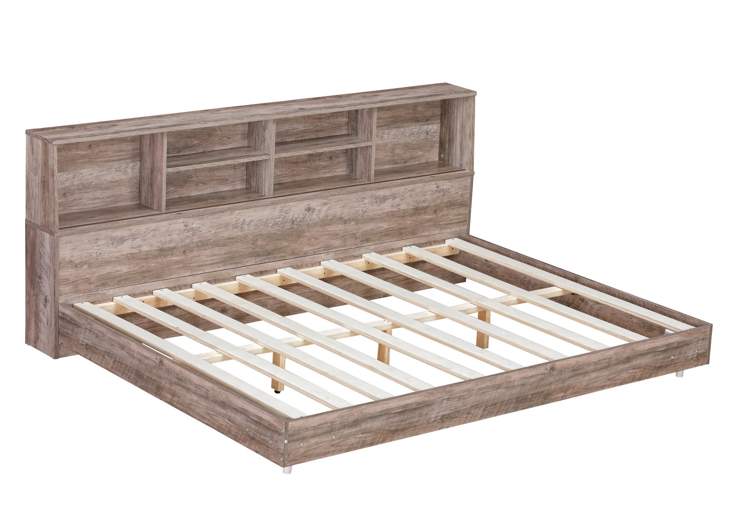 Full Size Daybed Frame with Storage Bookcases Wood Light Oak - Tampa Home & Garden Store