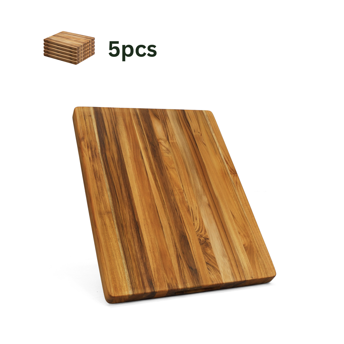 Teak cutting boards natural finish 5 pcs 18 in solid wood VIP Digital Presence on Tampa Home & Garden Store