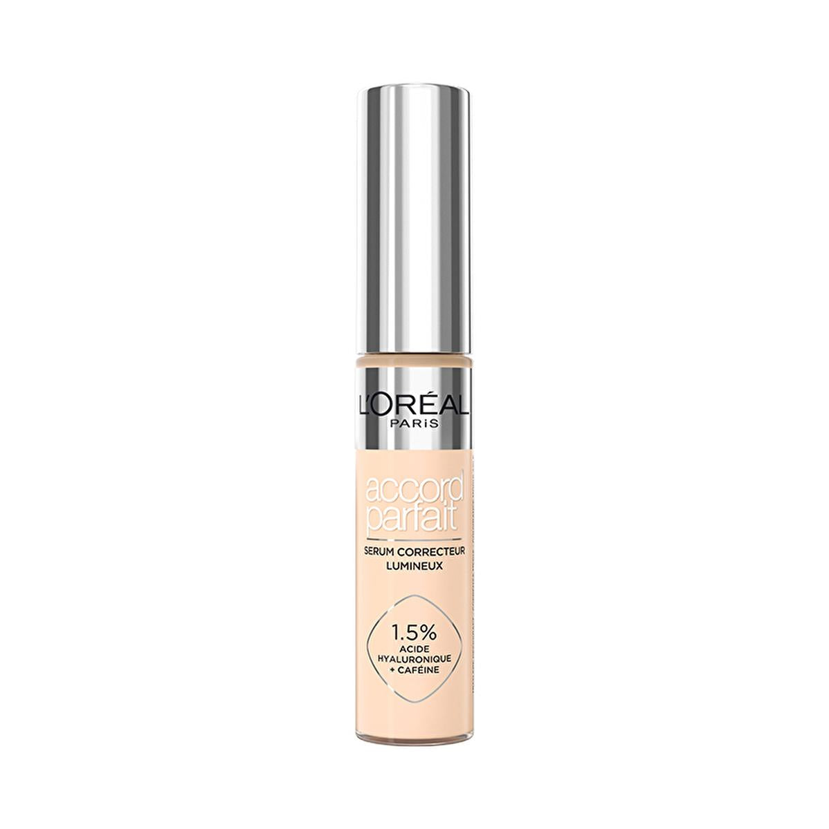L'Oreal Paris accord parfait concealer serum bottle in light nude shade with silver cap on Tampa Home & Garden Store