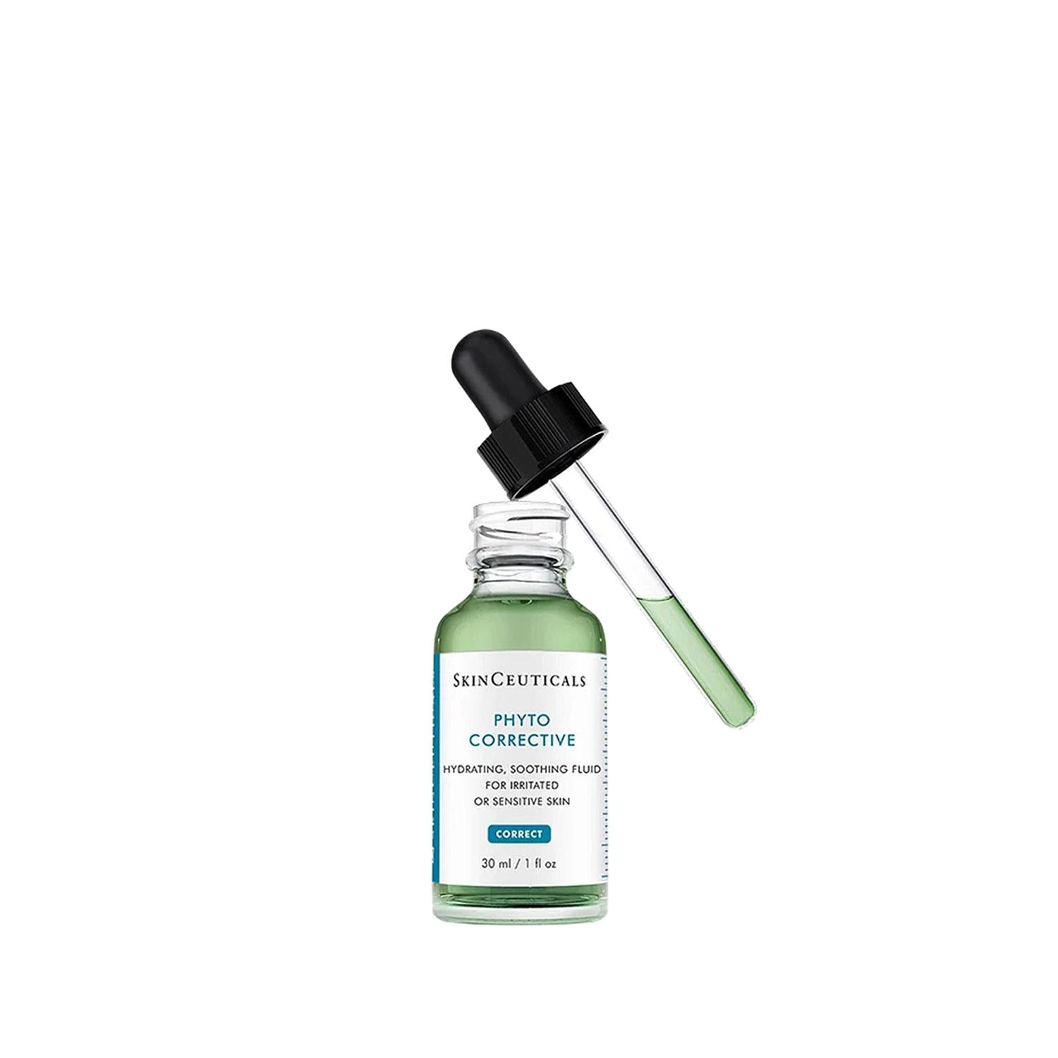 SkinCeuticals Phyto Corrective serum in glass dropper bottle with green liquid on Tampa Home & Garden Store