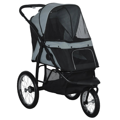 3-wheel pet stroller gray/black with mesh canopy for small to medium dogs by Furr Baby Gifts on Tampa Home & Garden Store