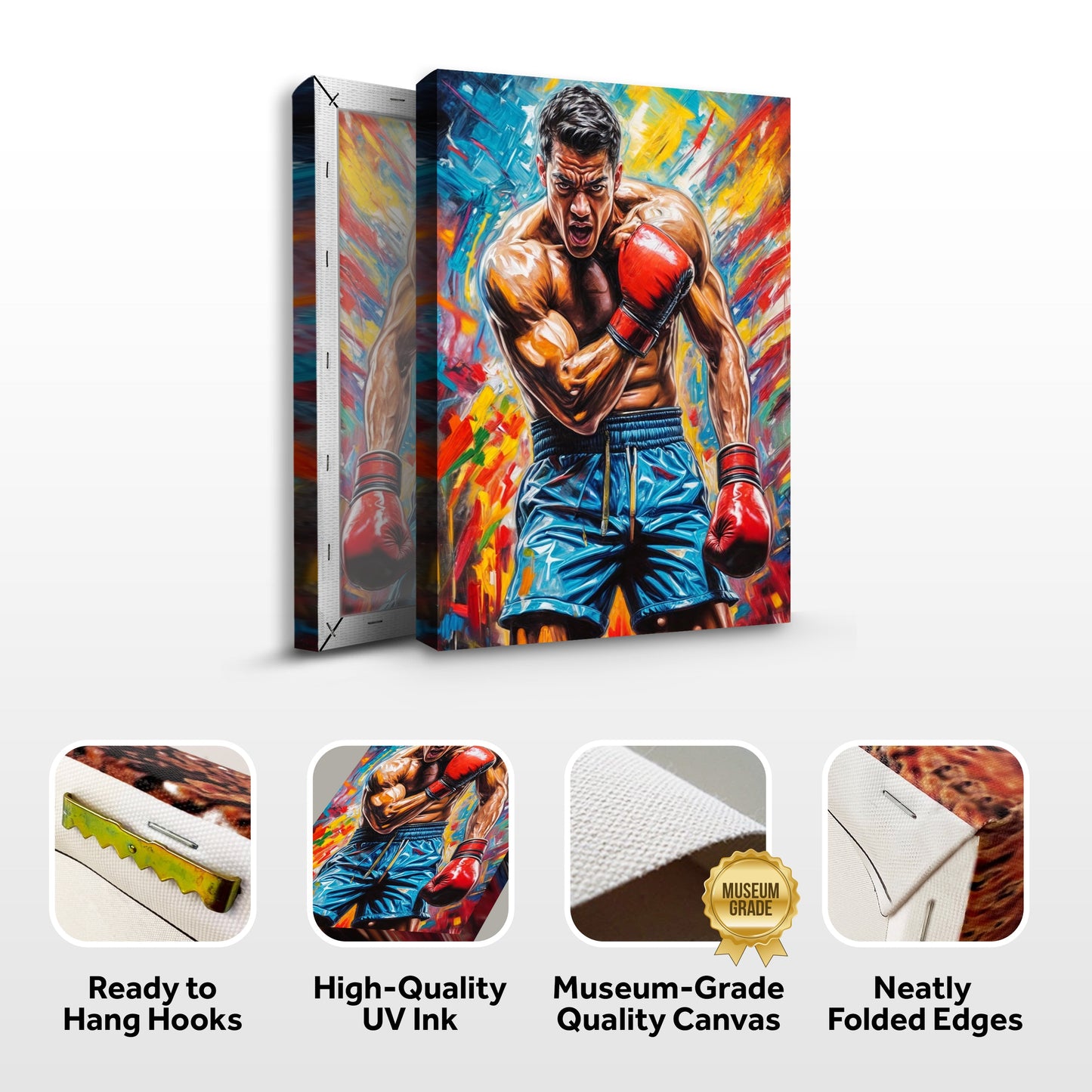 Fury - Sport Wall Art canvas by Tailored Canvases, colorful boxing scene, 2-piece set on Tampa Home & Garden Store