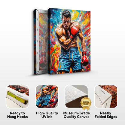 Fury - Sport Wall Art canvas by Tailored Canvases, colorful boxing scene, 2-piece set on Tampa Home & Garden Store