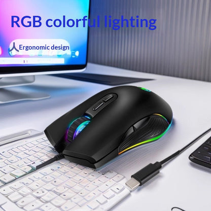 Stevvex ergonomic wired RGB gaming mouse with adjustable DPI and backlight on Tampa Home & Garden Store