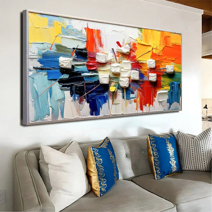 Urban Abstract Wall Art crafting canvas by Tailored Canvases in vivid multicolor impasto texture on Tampa Home & Garden Store