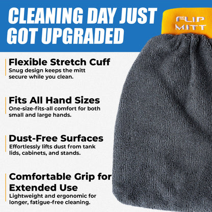 Flipper 2-in-1 Microfiber Aquarium Cleaning Mitt