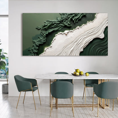 Green Rivers Abstract Wall Art VI canvas Tailored Canvases green white textured relief on Tampa Home & Garden Store
