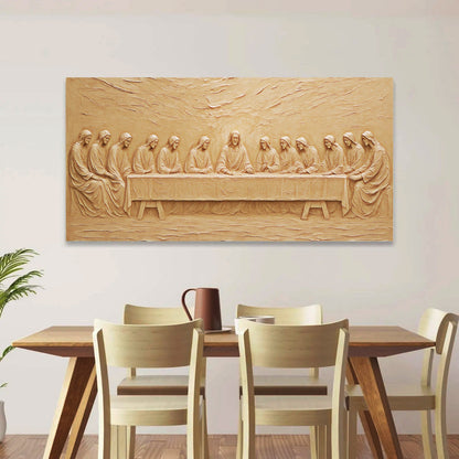 Canvas wall art The Last Supper Minimalist Faith by Tailored Canvases beige-toned canvas on Tampa Home & Garden Store