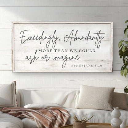 Canvas faith sign III with scripted quote on whitewashed wood frame by Tailored Canvases on Tampa Home & Garden Store