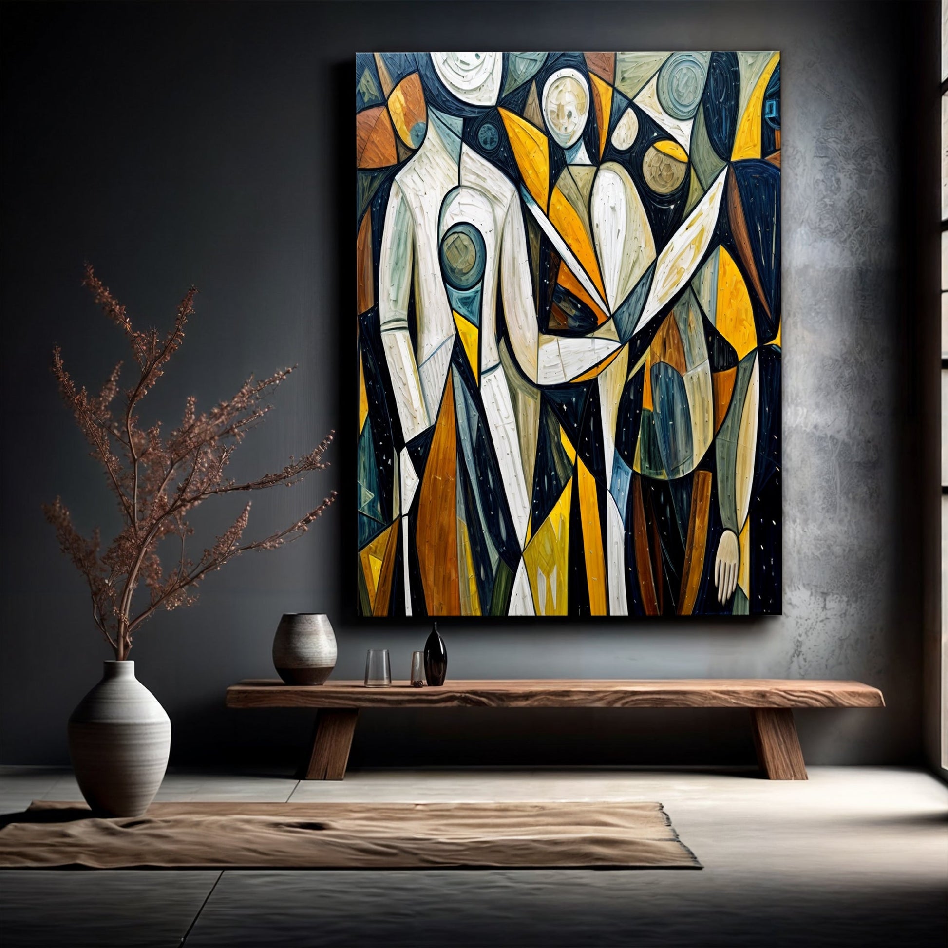 Abstract Human Connection canvas by Tailored Canvases, geometric composition on Tampa Home & Garden Store