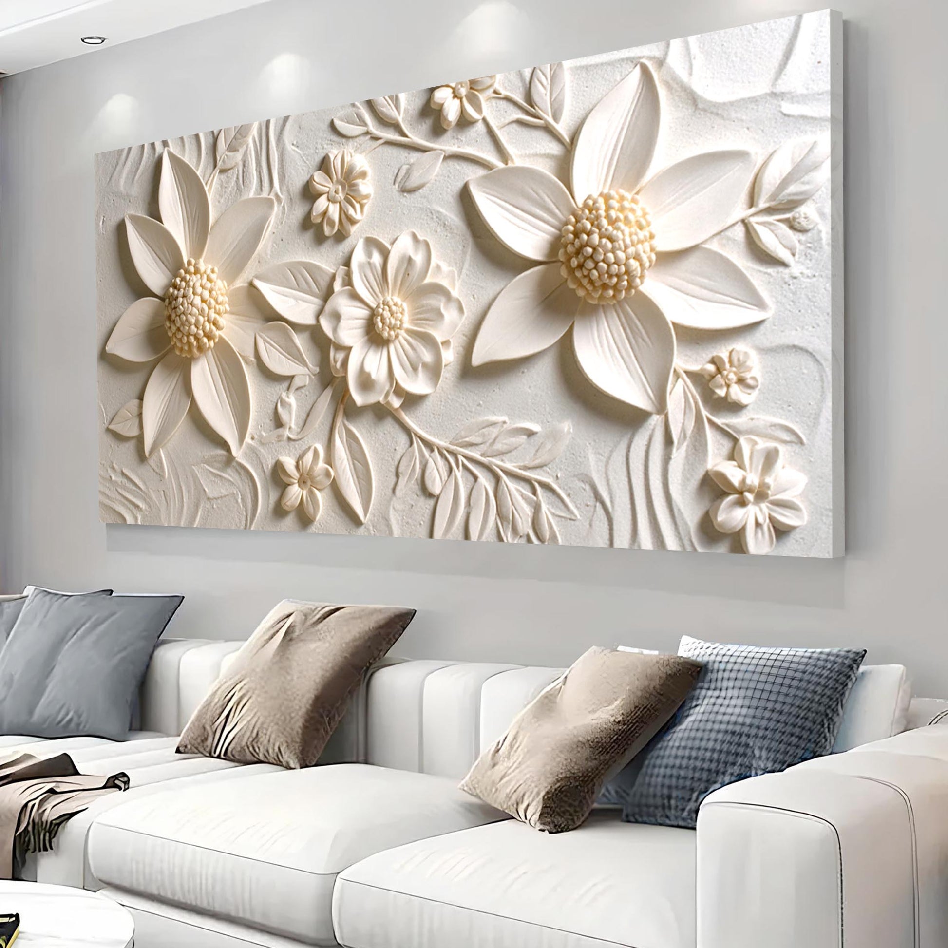 Floral Abstract Wall Art II canvas by Tailored Canvases 3D floral relief crafting canvas on Tampa Home & Garden Store