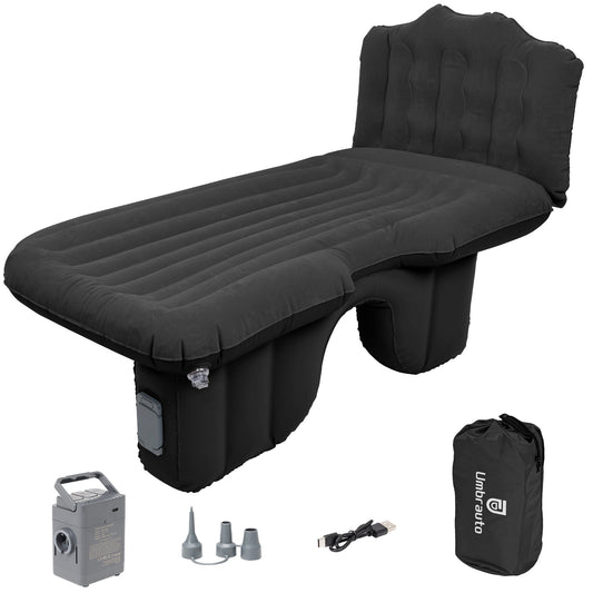 Umbrauto backseat air mattress with built-in pump; cordless car bed with flocked surface on Tampa Home & Garden Store