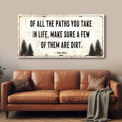 Canvas cabin sign II with rustic finish, black lettering and pine silhouettes on wall decor on Tampa Home & Garden Store