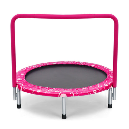 36 Inch Kids Trampoline Mini Rebounder with Full Covered Handrail-Blue