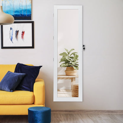Gabinete de joyería con espejo, cerradura y luces LED para montar en la puerta