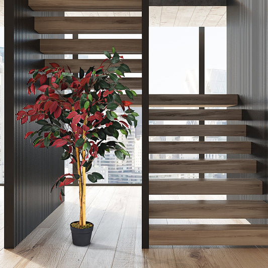 4 Feet Tall Artificial Ficus Tree with Nursery Pot - Tampa Home & Garden Store
