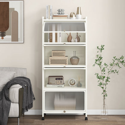 5-Tier Kitchen Baker's Rack with Flip-up PC Doors-White