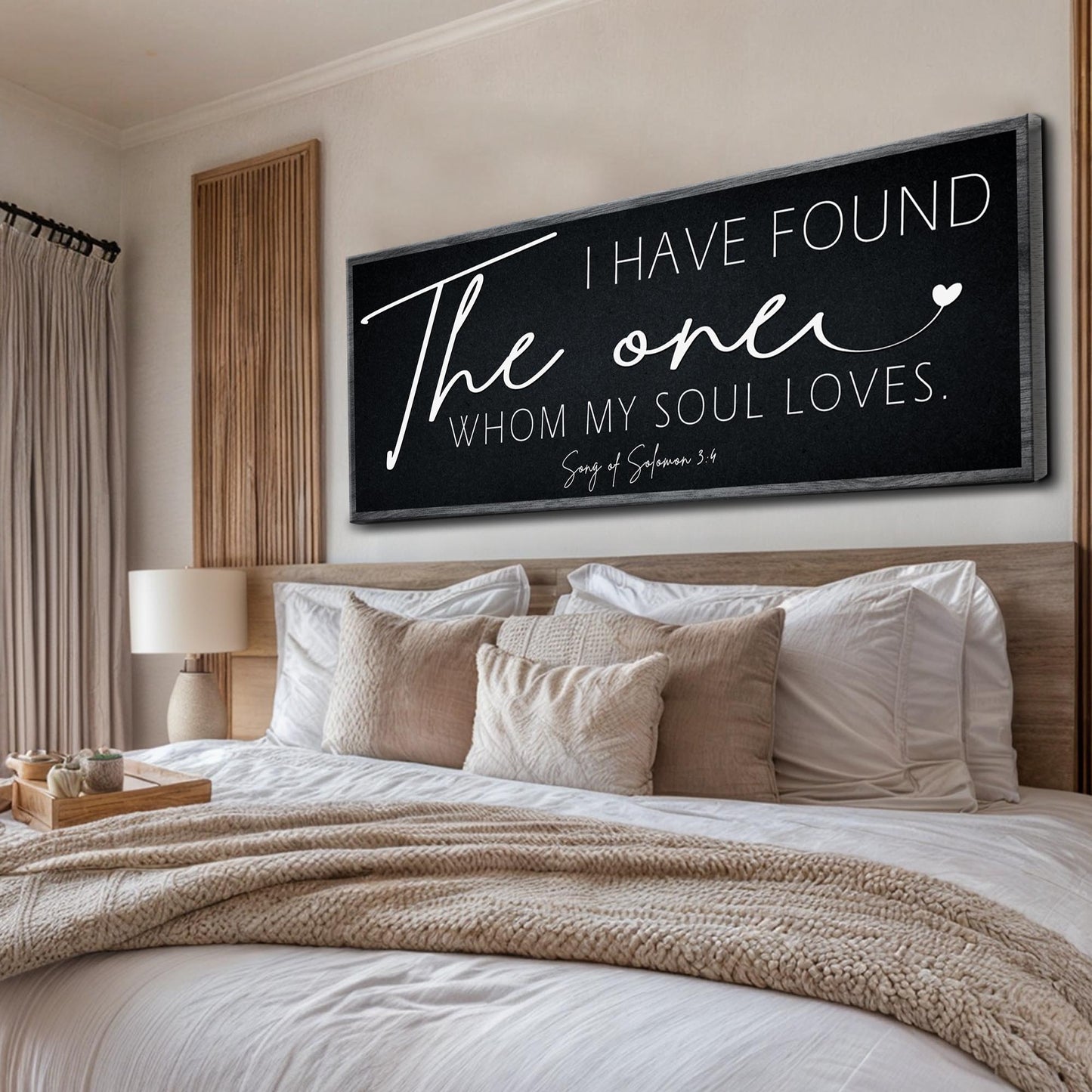 Canvas Tailored Canvases sign II black background I Have Found The One Whom My Soul Loves on Tampa Home & Garden Store